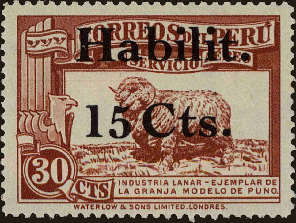 Front view of Peru C40 collectors stamp