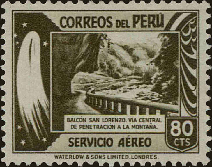 Front view of Peru C56 collectors stamp