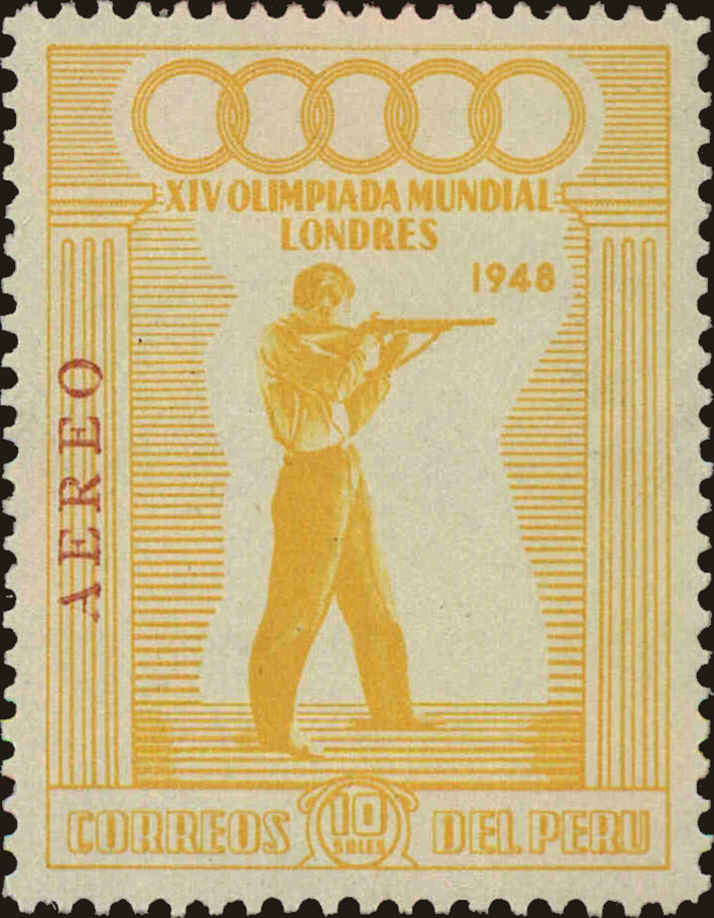 Front view of Peru C81 collectors stamp