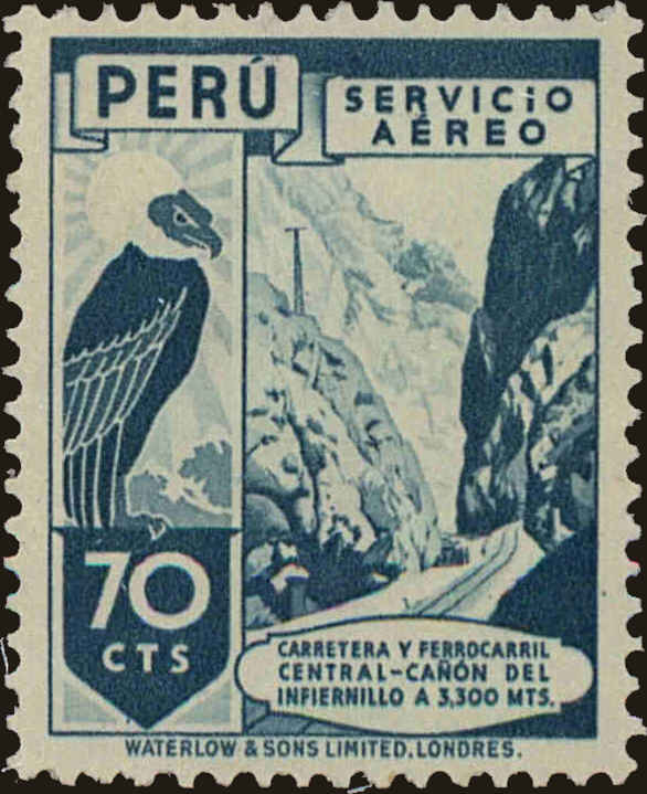 Front view of Peru C91 collectors stamp