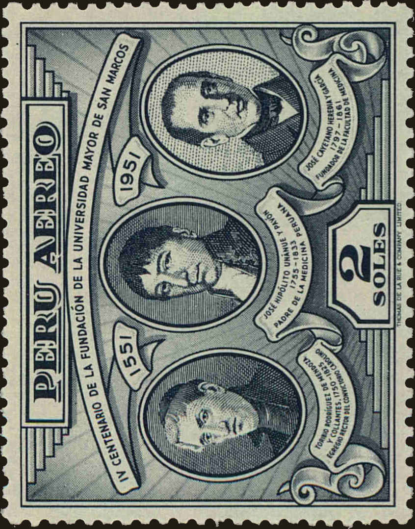 Front view of Peru C113 collectors stamp