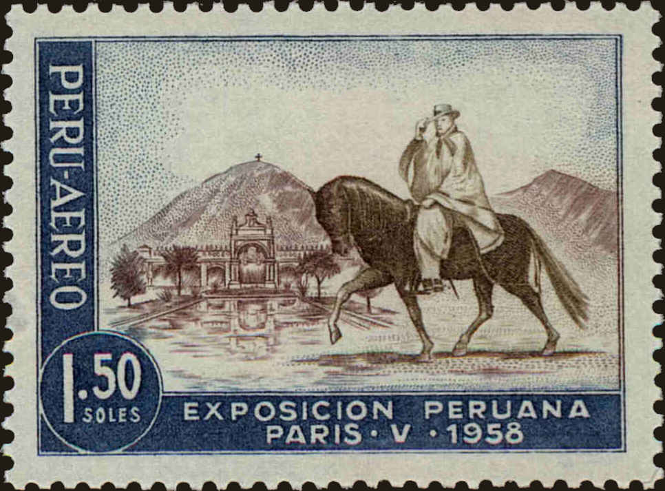 Front view of Peru C146 collectors stamp