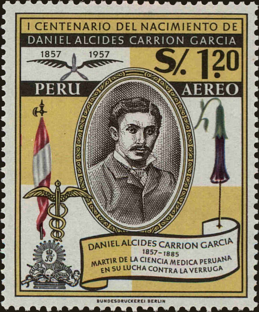 Front view of Peru C149 collectors stamp