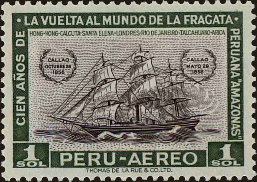 Front view of Peru C171 collectors stamp