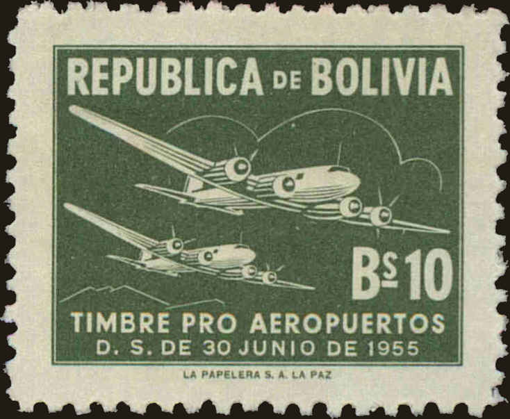 Front view of Bolivia RA24 collectors stamp