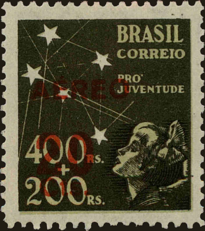 Front view of Brazil C55 collectors stamp