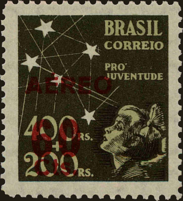 Front view of Brazil C57 collectors stamp