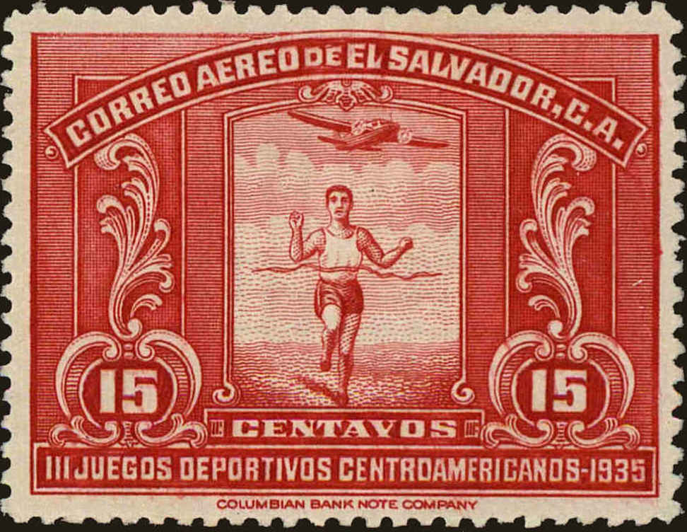 Front view of Salvador, El C36 collectors stamp