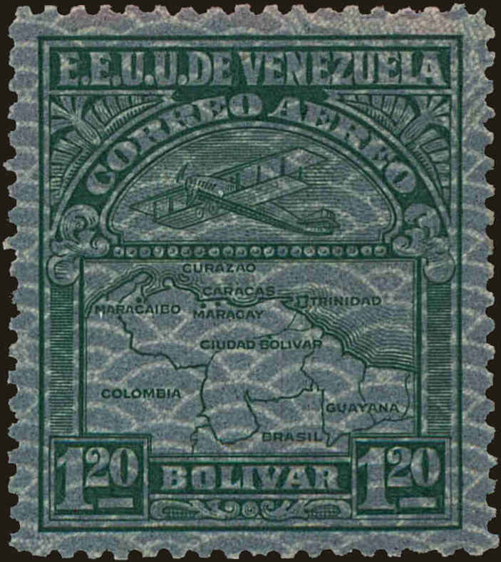 Front view of Venezuela C25 collectors stamp