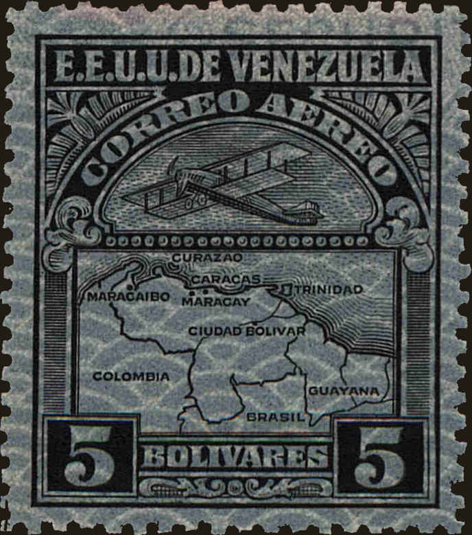 Front view of Venezuela C37 collectors stamp