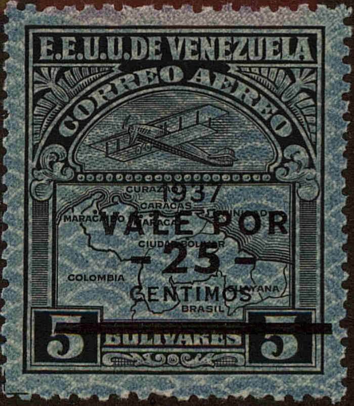 Front view of Venezuela C44 collectors stamp