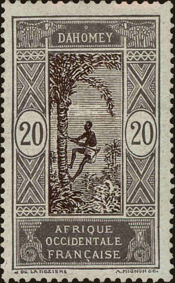 Front view of Dahomey 51c collectors stamp