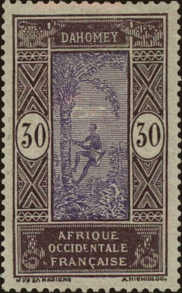 Front view of Dahomey 56 collectors stamp