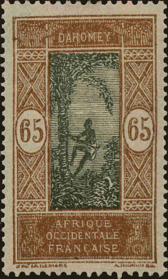 Front view of Dahomey 69 collectors stamp