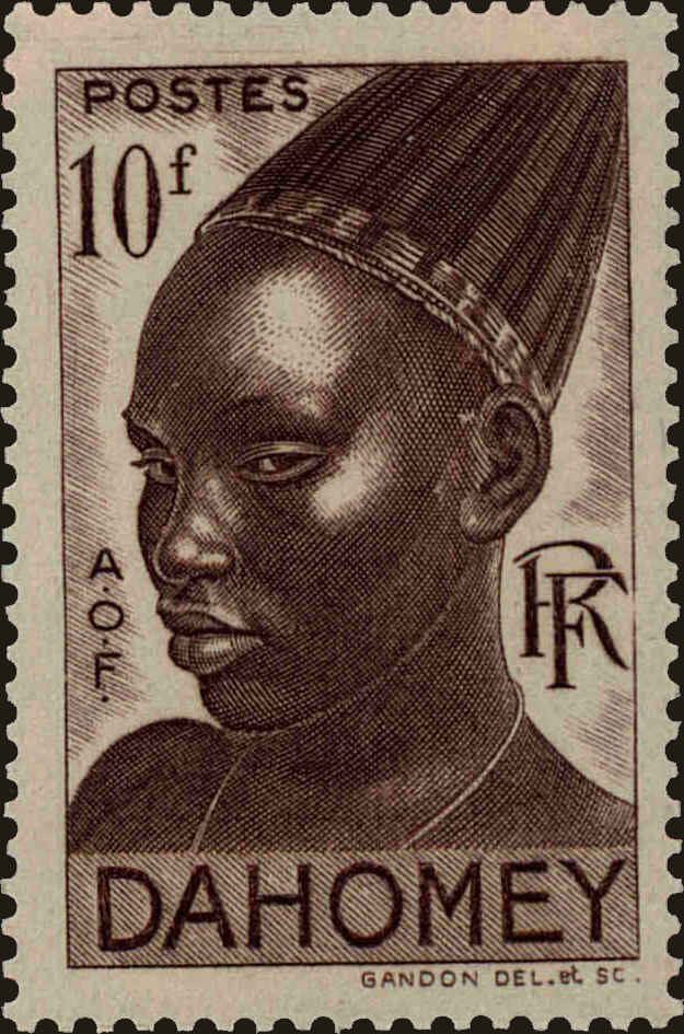 Front view of Dahomey 133 collectors stamp