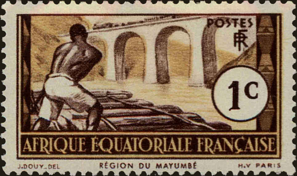 Front view of French Equatorial Africa 33 collectors stamp