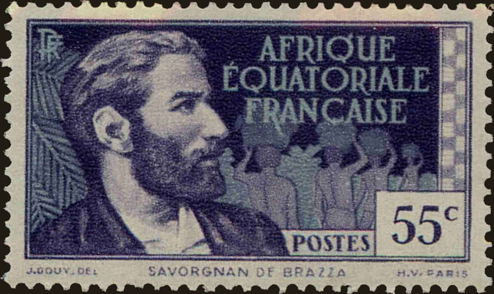 Front view of French Equatorial Africa 49 collectors stamp