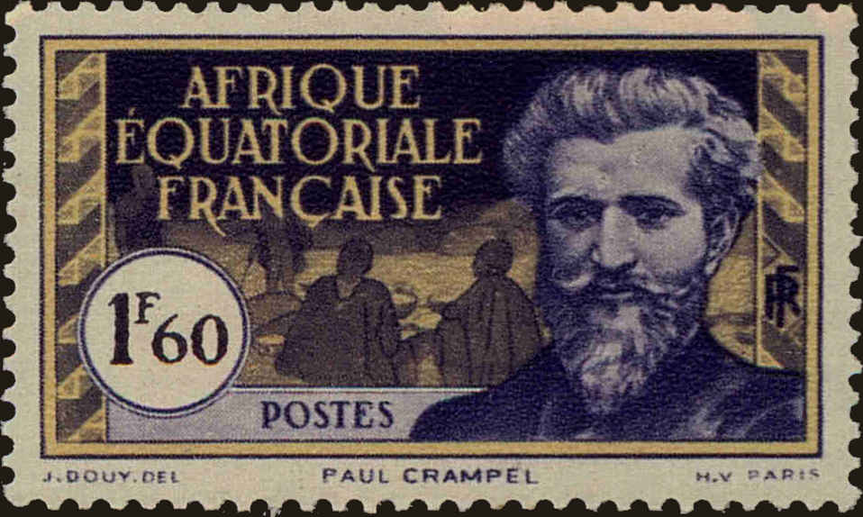 Front view of French Equatorial Africa 62 collectors stamp
