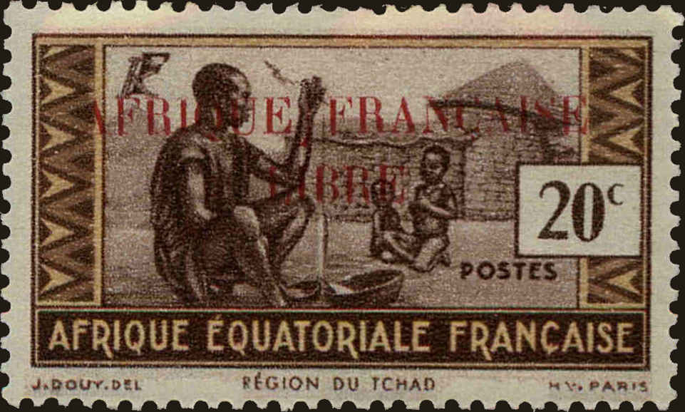 Front view of French Equatorial Africa 87 collectors stamp