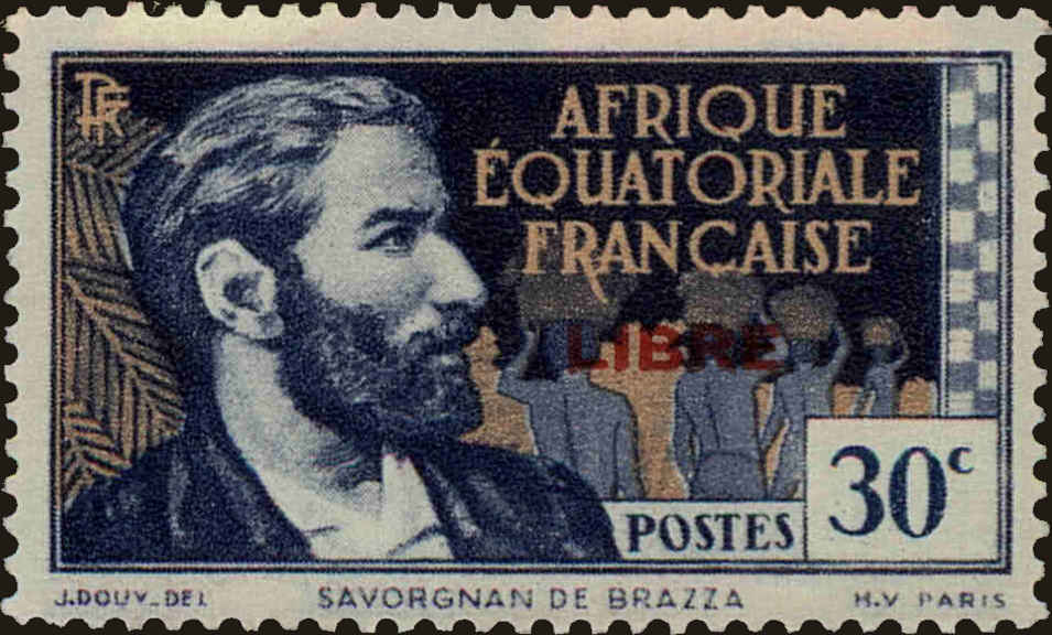 Front view of French Equatorial Africa 91 collectors stamp