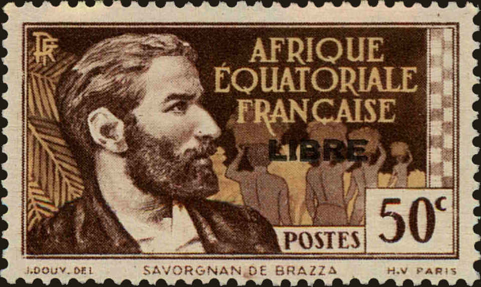Front view of French Equatorial Africa 98 collectors stamp