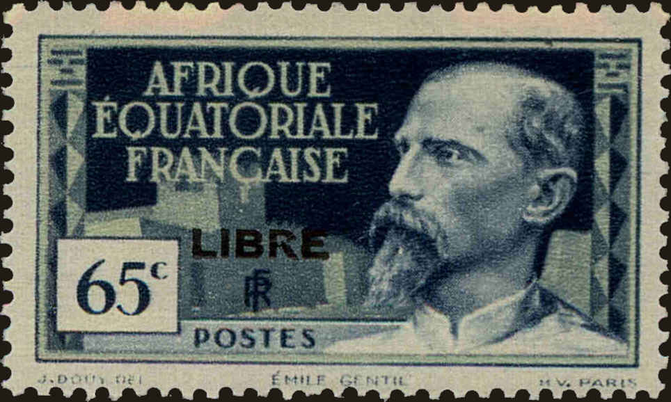 Front view of French Equatorial Africa 102 collectors stamp