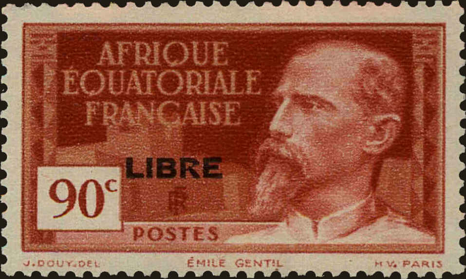 Front view of French Equatorial Africa 106 collectors stamp