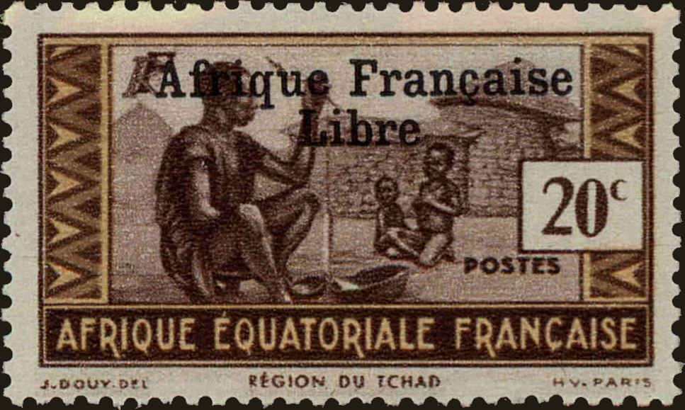 Front view of French Equatorial Africa 139 collectors stamp