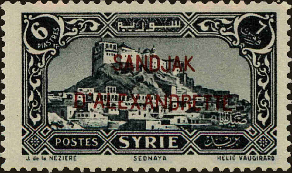 Front view of Alexandretta 8 collectors stamp
