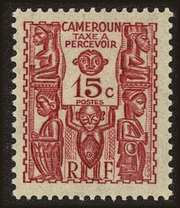 Front view of Cameroun (French) J16 collectors stamp