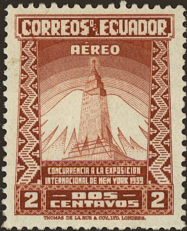 Front view of Ecuador C80 collectors stamp