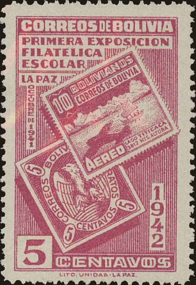 Front view of Bolivia 274 collectors stamp