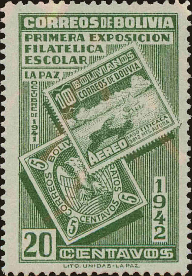 Front view of Bolivia 276 collectors stamp