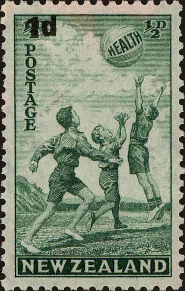 Front view of New Zealand B14 collectors stamp