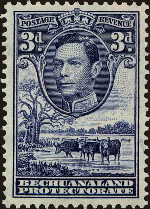 Front view of Bechuanaland Protectorate 128 collectors stamp